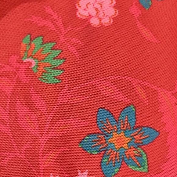 Free People Wildflower Honey Floral Stretch Mesh Blouson Ruffle Top S - Picture 6 of 13